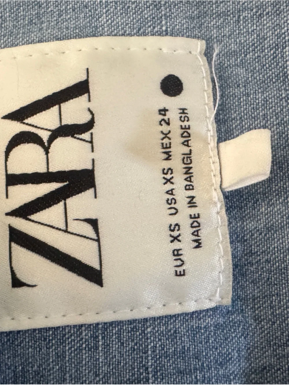 Zara Blue Denim Long-Sleeve Shirt Dress